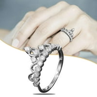 Nakit elegantne žene nakit srebrni prstenovi bijeli vjenčani prsten 6-10