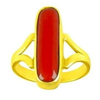 Divya Shakti 11.25-11. Carat Italian Red Coral Moonga Munga Gemstone Panchdhatu Ring za muškarce i žene