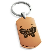 Nehrđajući čelik Kawari kocho Butterfly Kamon Crest ugravirani pseći tag privjesak za ključeve