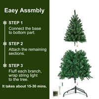 4.5FT Savjeti Božićno umjetno stablo s udaljenim tajmerom LEDS USB gudački svjetlo Xmas Dekoracija za