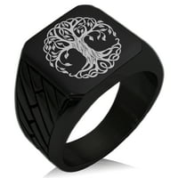 Nehrđajući čelik Keltska čvora Drvo života Geometrijski uzorak Biker stil polirani prsten