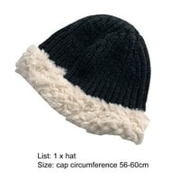 Pnellth jesen zima beanie hat pletit plišani kontrast boja toplo rastezljivi kašit za vanjski