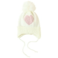 Unise dječja zima ljubav uzorak modna kapa pletenje pulover šešir štiti uši topao šešir