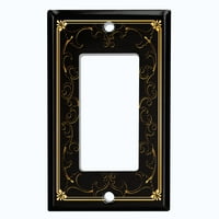 Preklopni poklopac ploče za metalno svjetlo Elegantni viktorijanski cvjetni okvir crni fra073