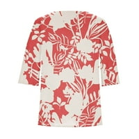 Umitay Ljeto Ženska moda Ležerne prilike Dužina rukava Cvjetni print Square Collar Pulover Top Bluza