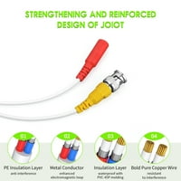 -Geek 25ft bijeli nadzor kabel, vatrootporna jednostavna montaža, visoka kvaliteta, zamena žice za video