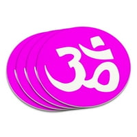 Om Aum joga bijeli na vrućem ružičastoj boji Coaster
