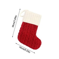 Dainzusy fuzić Božićne čarape Božićne čarape sa inicijalima Veliki vezeni slovo pletene crvene bijele