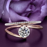 Solitaire 1. Carat Okrugli rez dijamantski moissan Jedinstveni zaručni prsten, jedan odgovarajući venčani