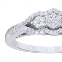 Bijeli prirodni dijamantski prsten u 10k bijelom zlatu