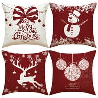 HOBEAUTY CHISTSKI jastuk za božićni jastuk pokrov jastučnice elk snjegović tiskani kvadratni jastučni