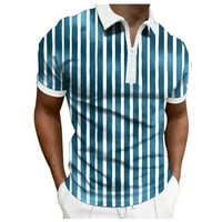 Tking Modna majica Muška majica Golf Majica Retro Color Contrast Vanjske ulične rukave Kratke rukave