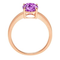 2. CT sjajan ovalni rez Clenili simulirani dijamant 18k ružičasto zlato pasijans prsten sz 9.25