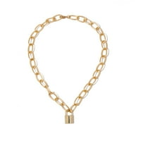 Ogrlice od Feledorashia za žene zaljubljene poklone vintage metalik zlatna velika lanac za zaključavanje