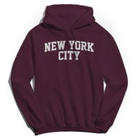 New York City V Grafički ljubičasti muški pamučni pulover Hoodie