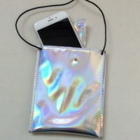 Hologram mobilni torbica za torbu za torbu za torbu crossbody tolo holografska koža večernja torba kvačila