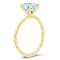 2.0ct srce rez plavi simulirani dijamant 18k žuto zlato graviranje izjava godišnjica Angažovanje vjenčanog