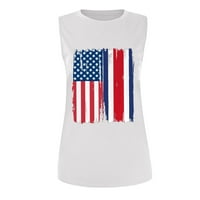 Lastsose Ljetne žene Američki zastava Cisterne za zastave USA zastava Stars Stripes tiskani majica bez
