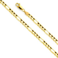 Čvrsto ogrlica od zlatnog lanaca 14K žutog zlata FIGARO