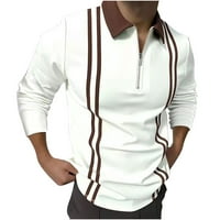Solacol Muška majica Ležerne prilike muške kožnice zatvarači zatvarači zatvarač pulover Boja podudaranje