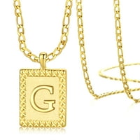Zlatne početne ogrlice za žene Muškarci Boy Square Pismo ogrlice Kapital A-Z Privjesak od nehrđajućeg