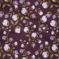 Onuone pamučne fleke vinske tkanine cvijet i ostavlja akvarel prekrivajući zalihe ispisa šivaće tkanine
