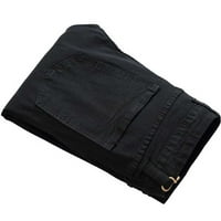 Dnevne ležerne pamučne pamučne pantalone za rupu rupe Jeans Hlače su rastrgali crnu veličinu 32