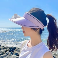 Odeeerbi ljetni kapu za zaštitu od sunca za zaštitu od sunca za muškarce Ženska modna USB punjenje ventilatora prazan gornji šešir uvlačivši elastični kabel vanjski sunčani šešir ljubičasti