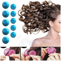Valjci za kosu Silikonski plavi i ružičasti kosu za kosu set sa poklopcem za kosu za kosu za kosu