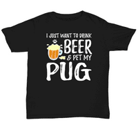 Pivo i pug unise majica smiješna pasjska mama ili pas dar ideja