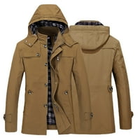 Muški kaput Jednobojno labavo Ležerne kapuljače odvojive jakne velike veličine sa džepovima