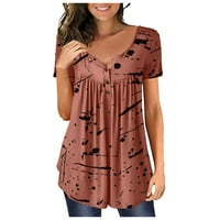 Umitay ženska modna ležerna tiskana majica s majicama ovratnik kratkih rukava pulover TOP ženska bluza