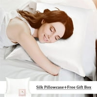 PiccoCasa Momme svilena jastučnica sa patentnim zatvaračem, bijelim standardom