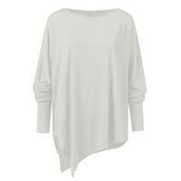 Cuoff bluze za žene modni jesen i zimski pulover dugih rukava Ležerne prilike na vrhu bijelog m