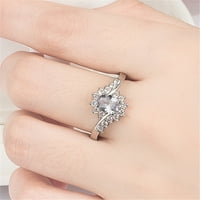 Wendunide ukrasi, ženski prstenovi srebrni rivestone prstenovi ženski prstenovi sjajni prstenovi za žene i muške bijele 7