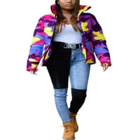Seyurigaoka ženski juniori modni kamuflažni patentni zatvarač Otvorite jaknu s dugim rukavima