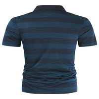 Muškarci Golf košulje Boja blok prugaste kratke hlače rukave polo majice fitness gym bluza pulover