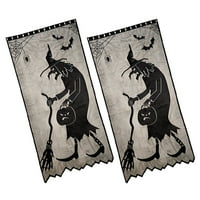 Halloween Dekoracija vještica Halloween Rod džep za zavjese sa sablasnim crnim čipkama za zavjese za