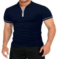 Bomotoo muns majice Prednji zipper polo majica kratki rukav Tee casual pulover golf bluza svijetlo plavi