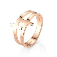 Toyella Titanium čelični križni prsten, žensko srebro 8