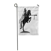 Heraldički vitez na konjskim oklopom odbrane Elegantna konjička okućnica zastava ukrasna zastava kuće