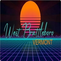 West Brattleboro Vermont Vinil Decal Stiker Retro Neon Design