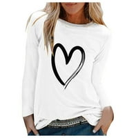 Žene srčane košulje okrugli vrat dugih rukava Valentine dolje Ležerne prilike, bluza s majicom Tunic