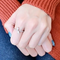 Žene srebrni prstenovi visoko polirani prsten od nehrđajućeg čelika sa AAA razredom CZ u Clear Da139