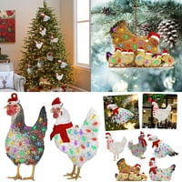 Božićni ukrasi za pijetaostere viseći pileći ukrasi Slatki božićni ukrasi za kućnu kancelariju zabavu
