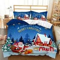 Skearow Xmas Pokrivač set sa jastučnicima Božićne prekrivače Potpuno kraljice Twin King size Prekrivač