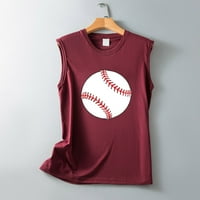 Ljetni vrhovi rezervoara za žene za žene Crew vrat bejzbol tiskani majica majica casual osnovni fit