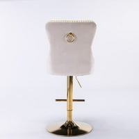 Okrećene guste baršunaste za tapecirane stolice, sudije visine sjedala Barstools s zlatnim nogama, udoban
