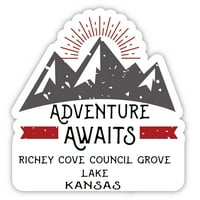 Vijeće Bochey Cove Grove Lake Kansas Suvenir Vinil naljepnica za naljepnicu Avantura čeka dizajn