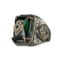 HonRane muškarci prsten kraljevskih nehrđajućih geometrijski oblik lagani veliki vintage stil Unise kubični cirkonijski široki bend ženski krug nakit